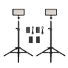 Andoer LED Videoleuchte Kit enthalten 2 stücke W228 3200 Karat / 6000 Karat Bi-Farbe Dimmbare LED Videoleuchte + 2 stücke Max. 72 cm Licht Stand + 2 stücke 7, 4 V 2200 mAh Abgestimmte Batterie & Ladegerät für ILDC DSLR Kameras