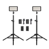 Andoer LED Videoleuchte Kit enthalten 2 stücke W228 3200 Karat / 6000 Karat Bi-Farbe Dimmbare LED Videoleuchte + 2 stücke Max. 72 cm Licht Stand + 2 stücke 7, 4 V 2200 mAh Abgestimmte Batterie & Ladegerät für ILDC DSLR Kameras