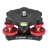 Andoer LP-64 Stativ Nivellierbasis Tri-Rad Precision Leveler mit Blase Level 3/8 "Schraube Aluminiumlegierung Max. 15kg / 33Lbs