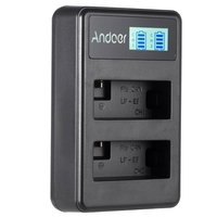Andoer LP-E8 Wiederaufladbare LED-Anzeige Lithium-Ionen-Akku-Ladegerät Pack 2-Slot USB-Kabel-Kit für Canon Rebel T3i T5i T4i T2i EOS 600D 550D 700D 650D Kuss X5 X4 digitale SLR-Kamera