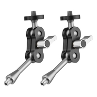 Andoer MA-95 Magic Arm Extension Bracket Monitor Mount Adapter Aluminiumlegierung 1/4 Zoll Schraubenanschluss Dual Flexibler Kugelkopf zur Montage von Videomonitor LED-Licht,  1 Stück