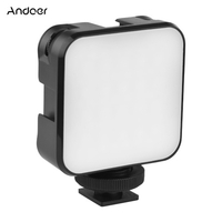 Andoer Mini RGB LED Videoleuchte 360° Vollfarb-Fülllampe 6W 2500-9000K CRI95+ mit OLED-Bildschirmanzeige Dreifache Kaltschuhhalterung Eingebauter 1200mAh Akku
