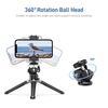 Andoer MT-01 Desktop-Stativständer 2 Ebenen Höhenverstellbar 360° drehbarer Kugelkopf mit Handyhalterung max. 5kg Tragfähigkeit für Vlog Live Streaming Online-Lehrvideokonferenz