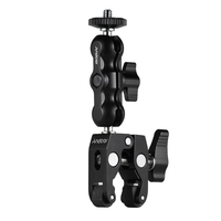 Andoer Multifunktionale Klemme Kugelhalterung Klemme Gelenkreibungsarm Super Klemme mit 1/4 Zoll Schraube für GPS Monitor LED Video Licht Blitzlicht Mikrofon
