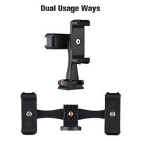Andoer Multifunktionales Smartphone-Video-Kit Einschließlich Universal-Telefonstativhalterung mit zwei Telefonhalterungen 4 Kaltschuhhalterungen + Desktop-Stativ für Vlog-Live-Streaming Oline-Video-Lehrmeeting