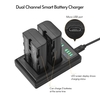 Andoer NP-F550 USB Intelligent Charger & Battery Kit 1PCS Dual Channels Camera Battery Charger + 2PCS 7, 4V 2200mAh NP-F550 Wiederaufladbare Batterien USB-Anschluss LED-Bildschirm Ersatz für Sony NP-F550 NP-FM50 NP-FM500H