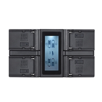 Andoer NP-F970 4-Kanal Digitalkamera Akku-Ladegerät mit LCD-Display für Sony NP-F550 F750 F950 NP-FM50 FM500H QM71