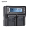 Andoer NP-F970 Dual Channel Digitalkamera Akkuladegerät mit LCD Display für Sony NP-F550 / F750 / F950 / NP-FM50 / FM500H / QM71