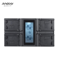 Andoer NP-FW50 NPFW50 4-Kanal-Digitalkamera Akku-Ladegerät mit LCD-Display für Sony α7 α7R α7sII α7II α6500 A6300 α7RII NEX Serie