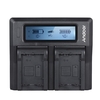 Andoer NP-FW50 NPFW50 Zweikanal-Digitalkamera-Ladegerät LCD-Display für Sony α7 α7R α7sII α7II α65 A6300 α7RII NEX-Serie mit DC-Autoladegerät
