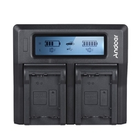 Andoer NP-FW50 NPFW50 Zweikanal-Digitalkamera-Ladegerät LCD-Display für Sony α7 α7R α7sII α7II α65 A6300 α7RII NEX-Serie mit DC-Autoladegerät