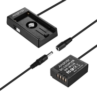 Andoer NP-W126 Dummy-Akku-Koppler mit geradem Kabel + NP-F970 F750 Akkuplattenhalter Kompatibel mit Fuji Kameras X-A1/X-A2/X-A3/X-E1/X-E2/X-M1/X-Pro/ X-T1/X-T2/X-T10/HS33EXR/HS35EXR/HS50EXR
