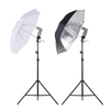 Andoer Off Camera Doppel-Blitzgerät Blitzschuhhalterung Schwenkbarer Soft Umbrella Kit