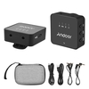 Andoer One-Trigger-One 2, 4-G-Funkmikrofonsystem (1 Sender + 1 Empfänger) Ansteckmikrofon Max. 30 m effektive Reichweite mit 3, 5-mm-TRS- und TRRS-Audiokabel für Smartphone-Kamera-Camcorder Vlog Live-Streaming-Interview