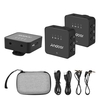 Andoer One-Trigger-Two 2, 4-G-Funkmikrofonsystem (2 Sender + 1 Empfänger) Ansteckmikrofon Max. 30 m effektive Reichweite mit 3, 5-mm-TRS- und TRRS-Audiokabel für Smartphone-Kamera-Camcorder Vlog Live-Streaming-Interview
