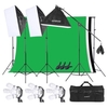 Andoer Photo Studio Lighting Kit 3pcs 50 * 70cm Softbox 12pcs 45W Birne 3pcs 4in1 Lampenfassung 3pcs 2m Lichtstand 1pc Freischwinger 1, 6m * 3m Black & White & Green Backdrop 1pc 2m * 3m Backdrop Stand 3pcs Spring Clamp 1 Carrying Bag