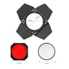 Andoer Photography Light Barn Door Barndoor Kit mit Wabengitter 4pcs Farbfilter (Rot/Gelb/Blau/Grün) für 7 Zoll Standardreflektor Strudio Portrait Produktfotografie