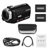 Andoer Portable 4K HD-Digitalvideokamera-Camcorder DV 16X-Digitalzoom 3-Zoll-Touchscreen WiFi-Verbindung IR-Nachtsicht-Hot Shoe-Halterung mit 2-teiligen Batterien