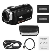 Andoer Portable 4K HD-Digitalvideokamera-Camcorder DV 16X-Digitalzoom 3-Zoll-Touchscreen WiFi-Verbindung IR-Nachtsicht-Hot Shoe-Halterung mit 2-teiligen Batterien
