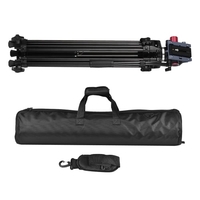 Andoer Professional Aluminiumlegierung Panorama Stativ Flüssigkeit hydraulische Kopf Kugelkopf für Canon Nikon Sony DSLR Kamera & Video Recorder DV-Max Höhe 72 Zoll Max Load 8KG mit Transport-Tasche