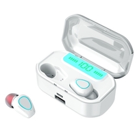 G20 TWS BT5.0 Drahtlose Kopfhörer Auto Pairing Rauschunterdrückung Touch Control IP54 Wasserdichtes 3500-mAh-Ladekasten-Leistungsdisplay (schwarz,  einzelnes Ohr)