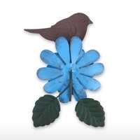 Großer Garten Vogel und Blume Stange Stieglitz blau Stange kreative Eisen Hof Stange Herbst Dekor Outdoor Rasendekoration
