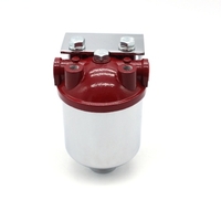 Großer Kraftstofffilter Chrom Finish 3 / 8in NPT Einlass Auslass 10 Mikron