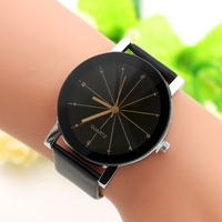 Großhandel Student Paar Gürtel Uhr Mode koreanische Version des braunen Glas Meteor Uhr Ray Point Bohrer Uhr schwarzer Gürtel schwarzes Gesicht männlich (Kunststoff)