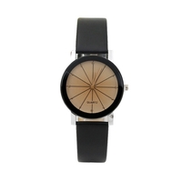 Großhandel Student Paar Gürtel Uhr Mode koreanische Version des braunen Glas Meteor Uhr Ray Point Bohrer Uhr schwarzer Gürtel weißes Gesicht weiblich (Kunststoff)