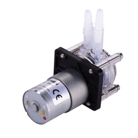 GROTHEN DC 12V Schlauchpumpe mit Silikonschlauch Hochdurchfluss Wasser Flüssigkeitspumpe Dosierung Vakuumpumpe Selbstansaugende Korrosionsschutz Einstellbarer Durchfluss für DIY Aquarium Lab Chemische Analyse Dosieradditive Flachbildschirm