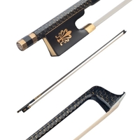 Gut ausbalancierte 4/4 Violine Fiddle Bow Golden geflochtene Kohlefaser Round Stick Ebenholz Frosch Violine Teile Zubehör