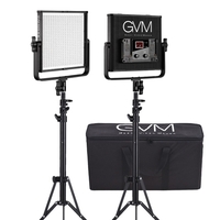 GVM GVM-520LS-B 2pcs Dimmbare Zweifarben-LED-Videowandleuchte und 70-Zoll-Stand Beleuchtung Kit CRI97 + TLCI97 3200-5600K Aluminiumlegierung Gehäuse mit U-Halterung Interview Film-Herstellung Studio Fotografie