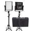 GVM GVM-520LS-B 2pcs Dimmbare Zweifarben-LED-Videowandleuchte und 70-Zoll-Stand Beleuchtung Kit CRI97 + TLCI97 3200-5600K Aluminiumlegierung Gehäuse mit U-Halterung Interview Film-Herstellung Studio Fotografie