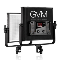 GVM GVM-520LS-B Dimmbare zweifarbige LED-Videoplattenleuchte CRI97 + TLCI97 3200-5600K Aluminiumlegierung Gehäuse mit U-Halterung für Porträtfotografie Interview Filmherstellung Studio Beleuchtung 30W