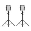 GVM LED-480LS 2pcs Dimmbare Zweifarben-LED-Videowandleuchte und 70-Zoll-Stand Beleuchtung Kit CRI97 + TLCI97 2300K-6800K Aluminiumlegierung Gehäuse mit U-Halterung Interview Film-Herstellung Studio Fotografie