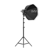 GVM P80S-2 Fotostudio-Beleuchtungsset mit 80 W 5600K CRI 97+ Stufenlos Dimmbares Fresnel-LED-Videolicht + 22-Zoll-Softbox + 2-M-Lichtständer für Hochzeitsfotografie Videoaufnahme Interview Live-Streaming