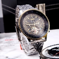 Jaragar automatische Automatik mechanische Armbanduhr mit analoger Anzeige Edelstahl Armband Luxus Design Unruh Gold & Schwarz
