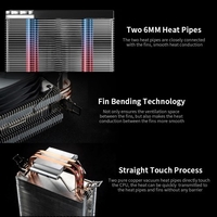 Jonsbo LED CPU Kühler CPU Lüfter 2 Heatpipes Tower CPU Kühler CR-1200 für Intel LGA1200 / Intel 1151 / AMD AM4 / FM2 +