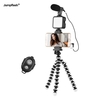 Jumpflash KIT-03LM Vlogging-Kit Smartphone-Video-Rig-Kit Enthält 1 wiederaufladbares LED-Licht 1 Stativ 1 Mikrofon 1 Telefonhalter 1 Fernbedienung für die Fotoaufnahme