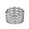 JURE 925 Sterlingsilber-Ring runde weiße Zirkonia Hochzeit Verlobungsring Vorschlag Braut Halo Ersatz