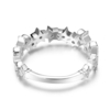 JURE 925 Sterlingsilber-Ring Zirkonia Hochzeit Verlobungsring Sternförmige Vorschlag Braut Halo Ersatz