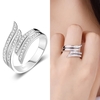 JURE 925 Sterlingsilber-Ring Zirkonia Hochzeit Verlobungsring Vorschlag Braut Halo Ersatz