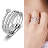 JURE 925 Sterlingsilber-Ring Zirkonia Hochzeit Verlobungsring Vorschlag Braut Halo Ersatz