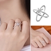 JURE 925 Sterlingsilber-Ring Zirkonia Hochzeit Verlobungsring Vorschlag Braut Halo Ersatz