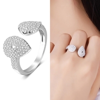 JURE 925 Sterlingsilber-Ring Zirkonia Hochzeit Verlobungsring Vorschlag Braut Halo Ersatz