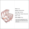 JURE 925 Sterlingsilber-Ring Zirkonia Hochzeit Verlobungsring Vorschlag Braut Halo Rose Gold Ersatz