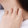 JURE 925 Sterlingsilber-Ring Zirkonia Hochzeit Verlobungsring Vorschlag Braut Halo Rose Gold Ersatz