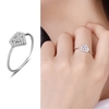 JURE 925 Sterlingsilber-Ring Zirkonia in Herzform Hochzeit Verlobungsring Vorschlag Braut Halo Ersatz
