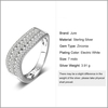 JURE 925 Sterlingsilber-Ring Zirkonia Shinning Hochzeit Verlobungsring Vorschlag Braut Halo Ersatz
