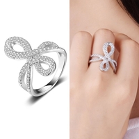 JURE 925 Sterlingsilber-Ring Zirkonia Shinning Hochzeit Verlobungsring Vorschlag Braut Halo Ersatz